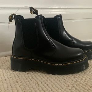 Dr Martens Black Quad Platform Boots 9